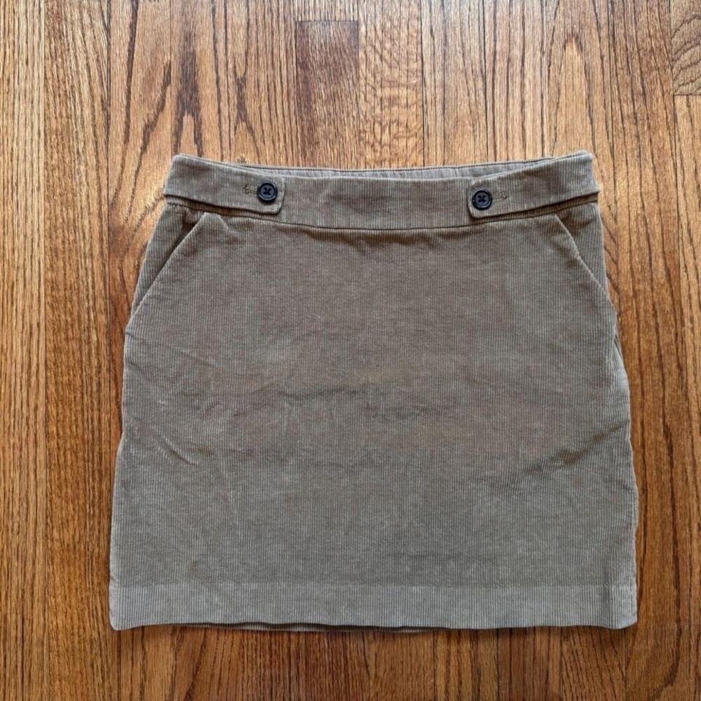 Vintage Y2K Banana Republic Pencil Skirt, corduroy, tan